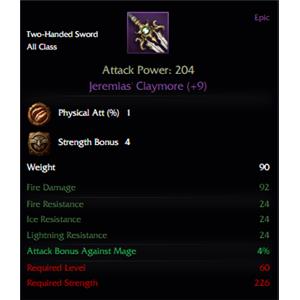 +9 Jeremias Claymore 1Phy 4Str